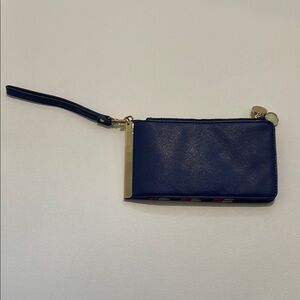 Mark. Blue Wristlet Wallet with Gold Accents